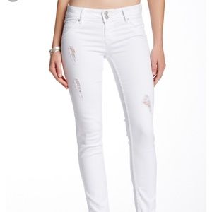 Hudson white skinny ankle jeans